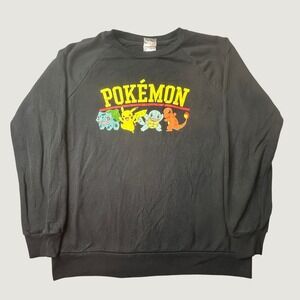 Pokemon Sweatshirt Kids S Black Pikachu Bulbasaur Squirtle Charmander Freeze